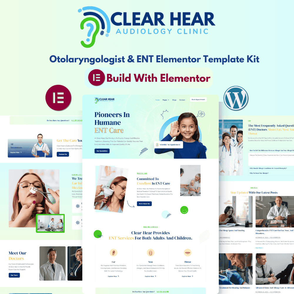 Clear Hear-Otolaryngologist & ENT Elementor Template Kit Clear Hear-Otolaryngologist & ENT Elementor Template Kit